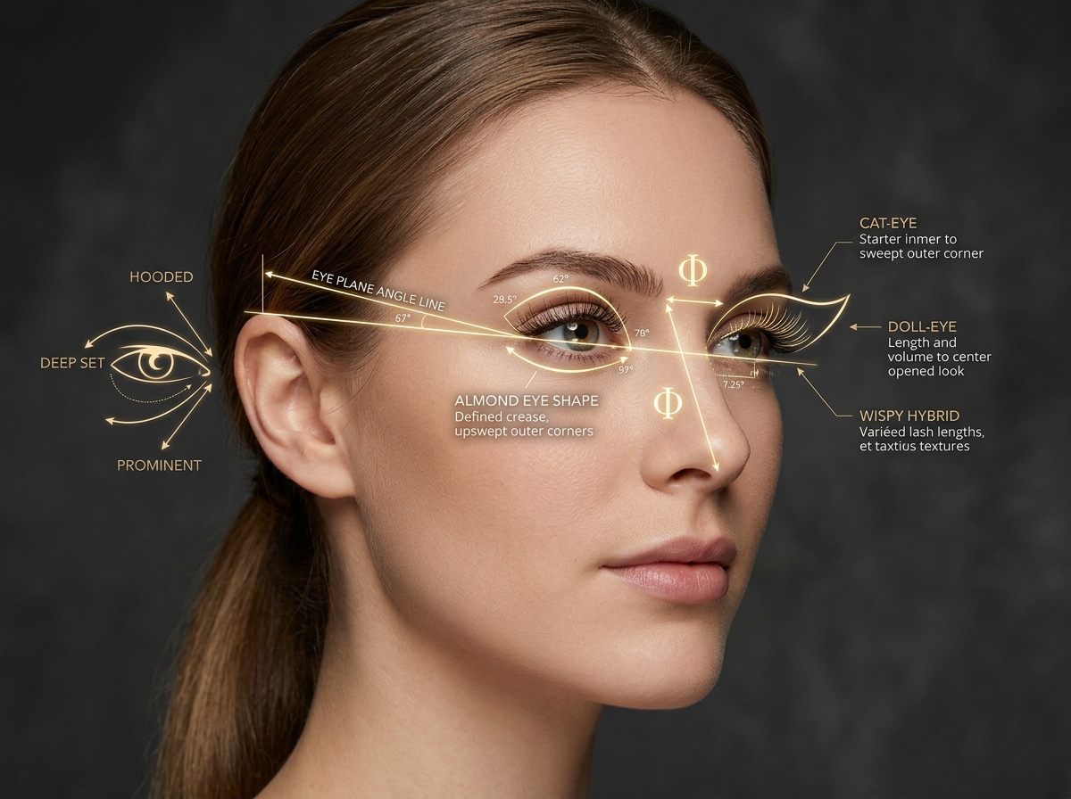Clinical Facial & Eye Plane Lash Mapping Diagram