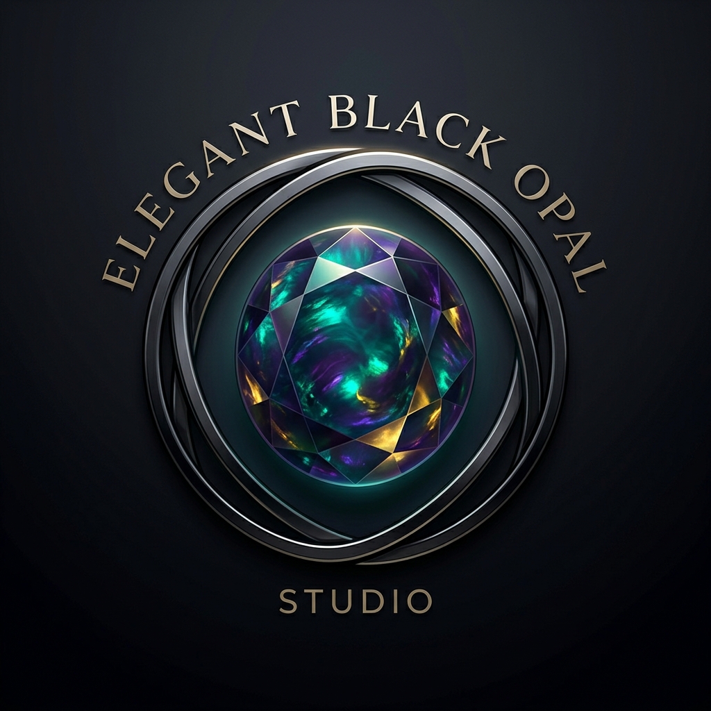 Elegant Black Opal Studio Emblem
